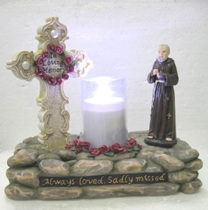 St Padre Pio Ornament with LED - 2104  12/Ctn