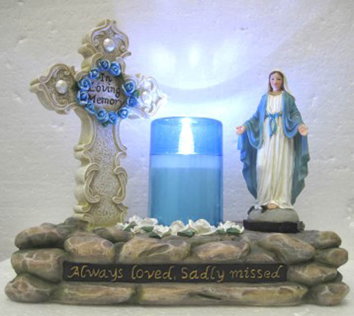 2105 Our Lady Ornament with LED  12/Ctn