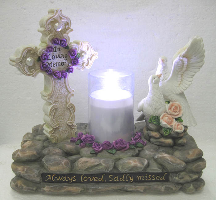 Doves Ornament with LED - 2109  12/Cnt