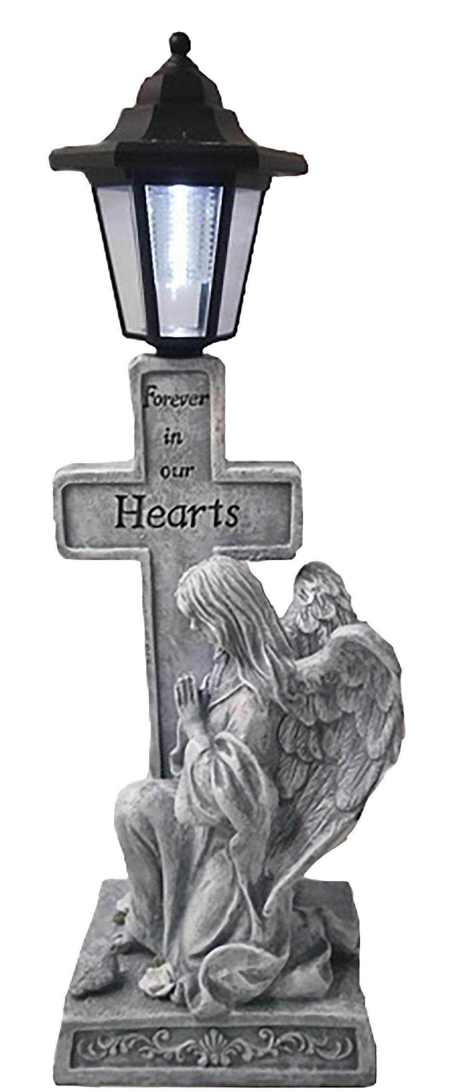 2138 KNEELING ANGEL WITH SOLAR LAMP QTY:4