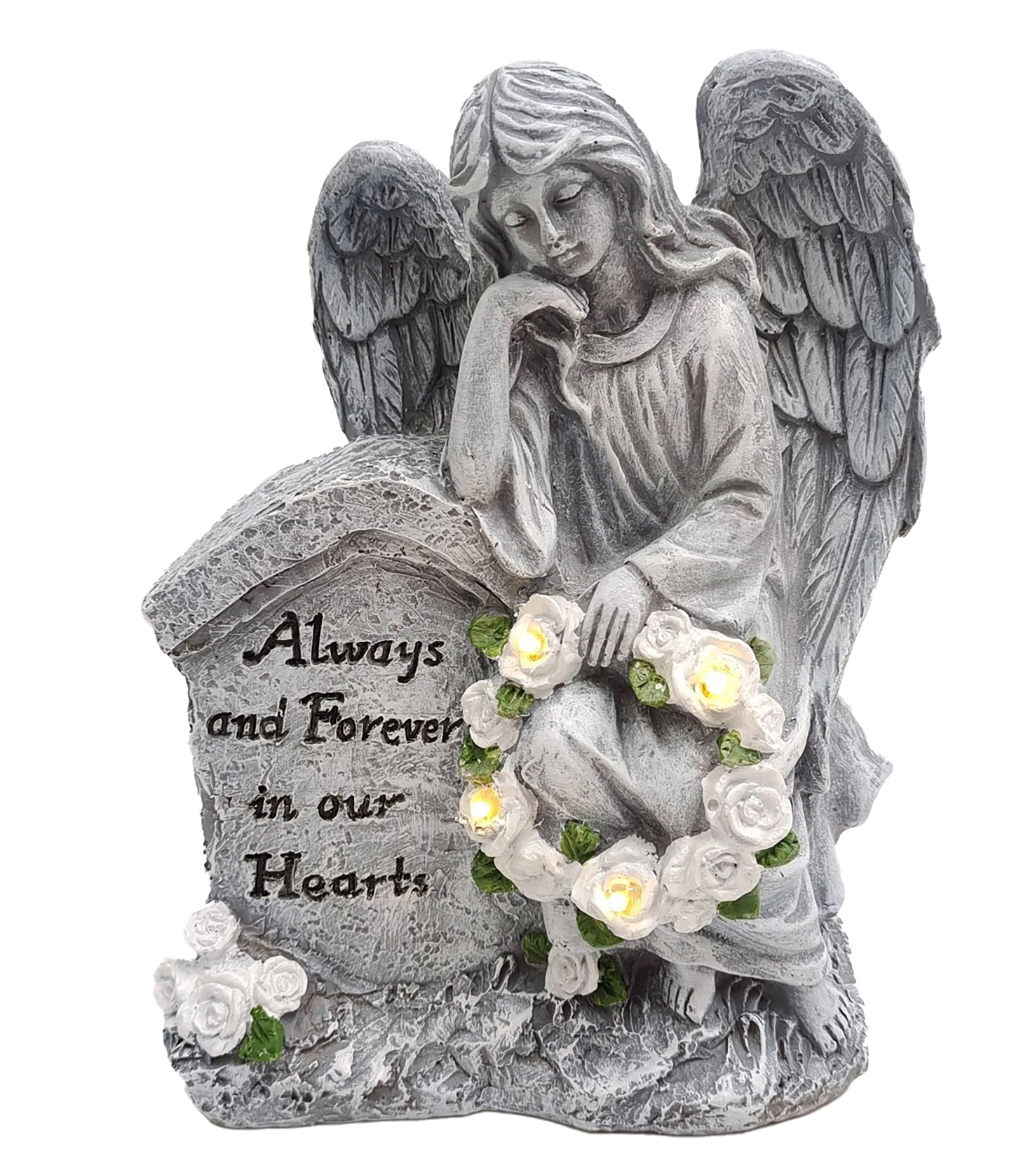 2142 Angel Kneels beside Headstone 2/Ctn
