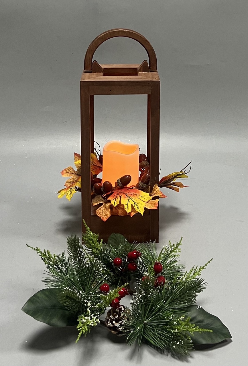 3027 35.5H Wood Lantern 6/Ctn