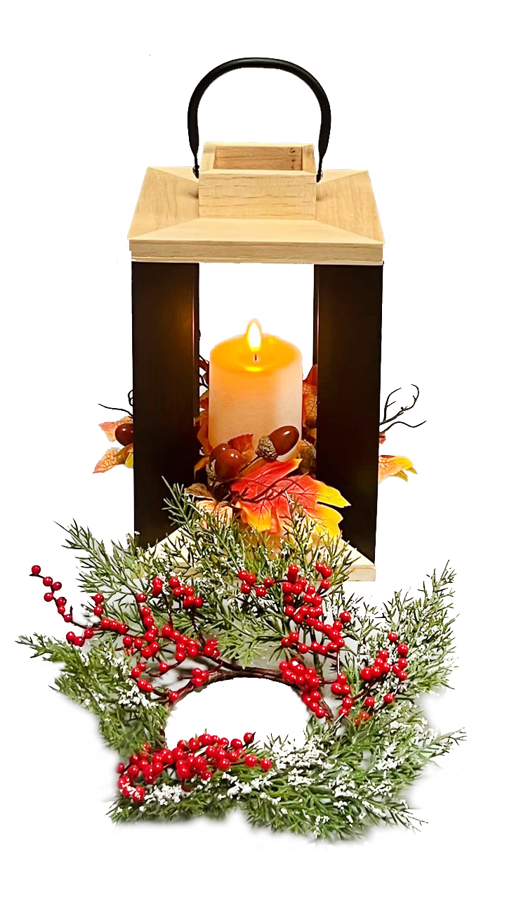 3033 29.5H Wood & Metal Lantern 6/Ctn