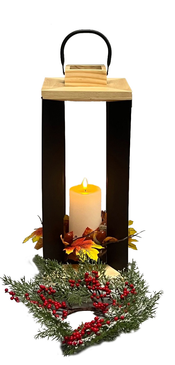 3034 44H Wood & Metal Lantern 4/CTN