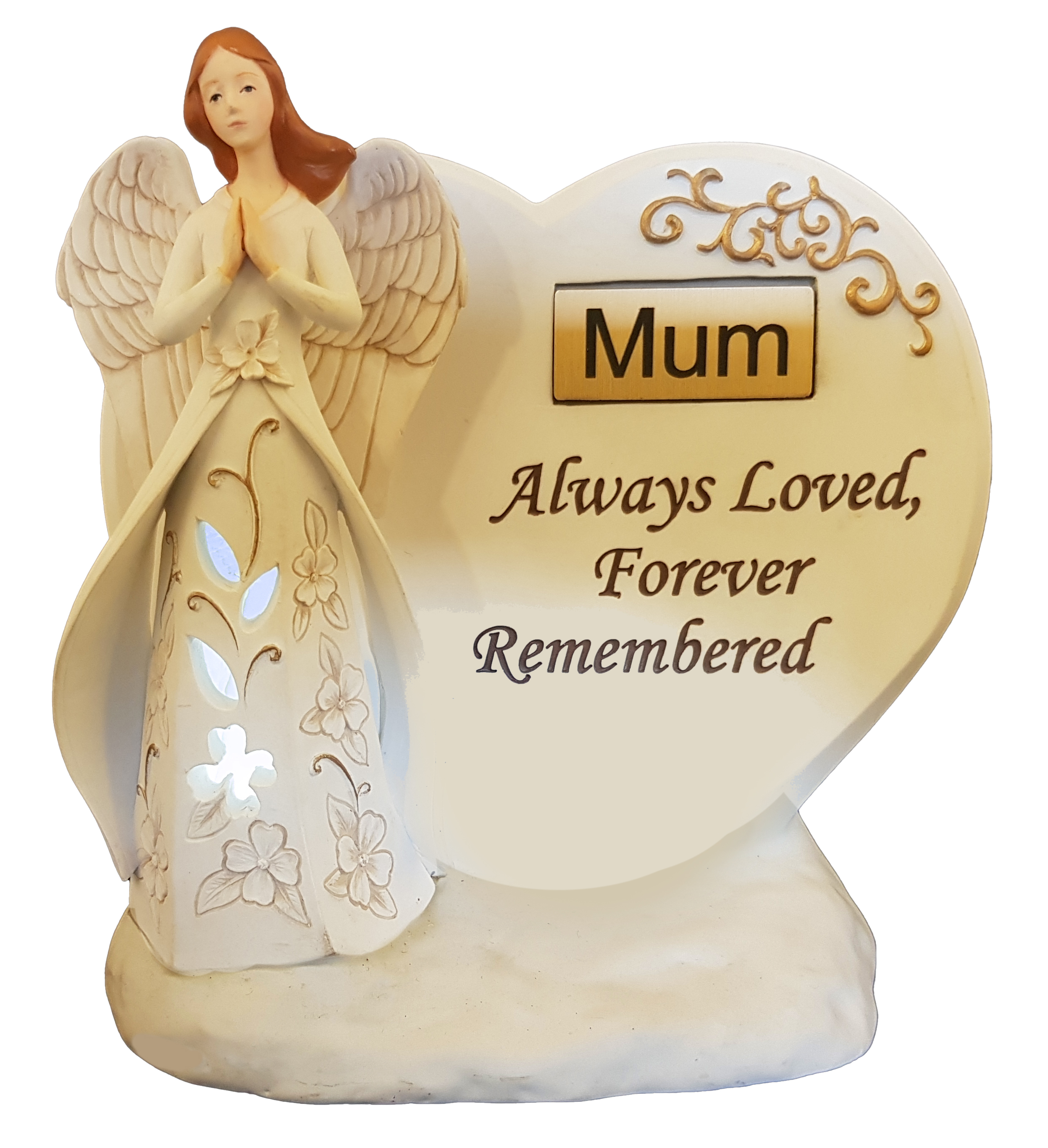 6024 - Angel with Gold Flowers on Dress with Name Tag - 8/Ctn