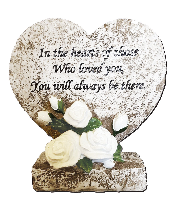 6107W  White Rose Heart - 12/Ctn
