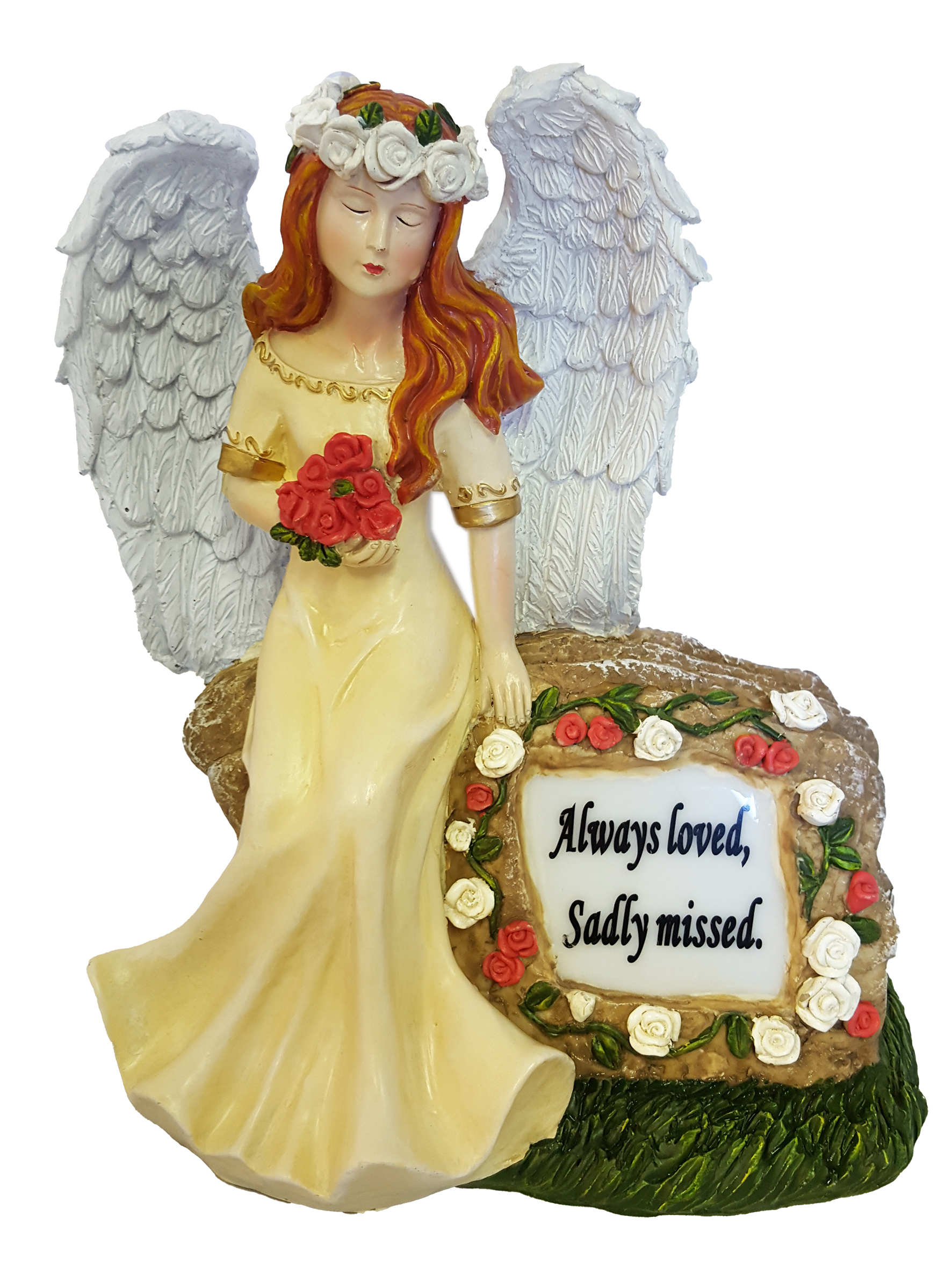 6108 Lighting Angel on Rock with Timer - 4/Ctn