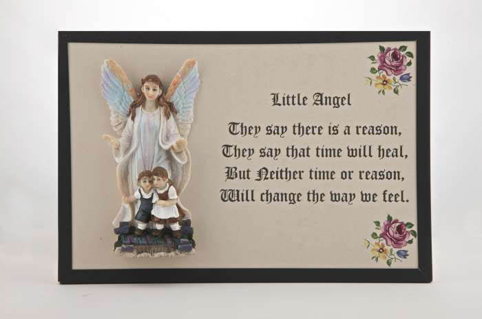 Ceramic Grave Plaque - Guardian Angel - 6135