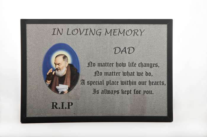 Ceramic Grave Plaque - Padre Pio - 6135