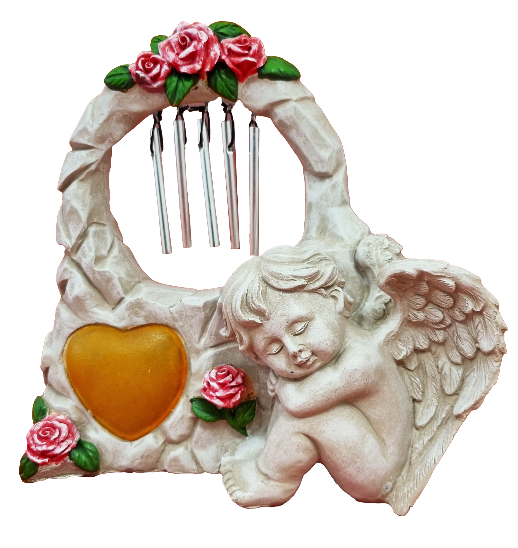 6168 Angel Wind Chimes with Solar Light 4/Ctn