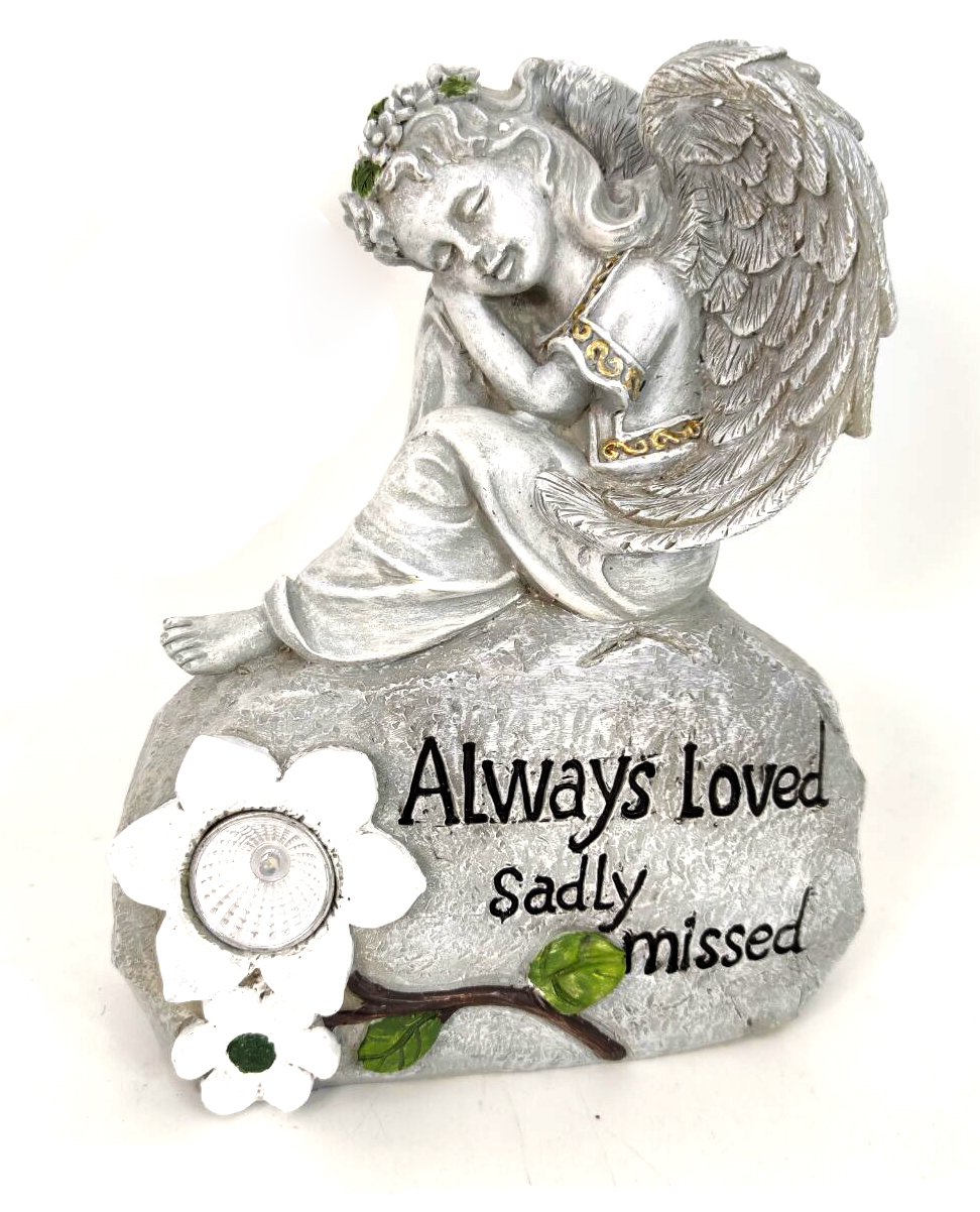 6169 Angel on Stone with Solar Light 8/Ctn