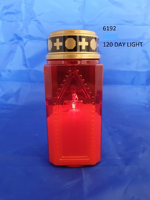 6192 Red Cube LED 120 Day with Straw 24/Ctn