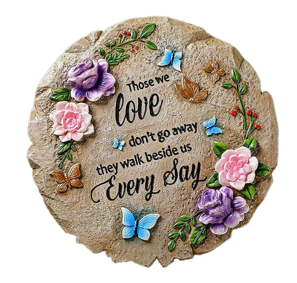 6206 Butterfly & Flowers Stone Disc 16/Ctn
