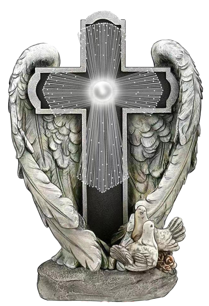 6207 Winged Memorial Solar Cross 12/Ctn