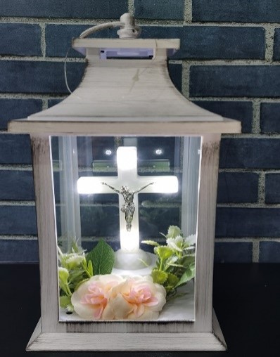 6213 White Lantern White Cross LED 6/Ctn