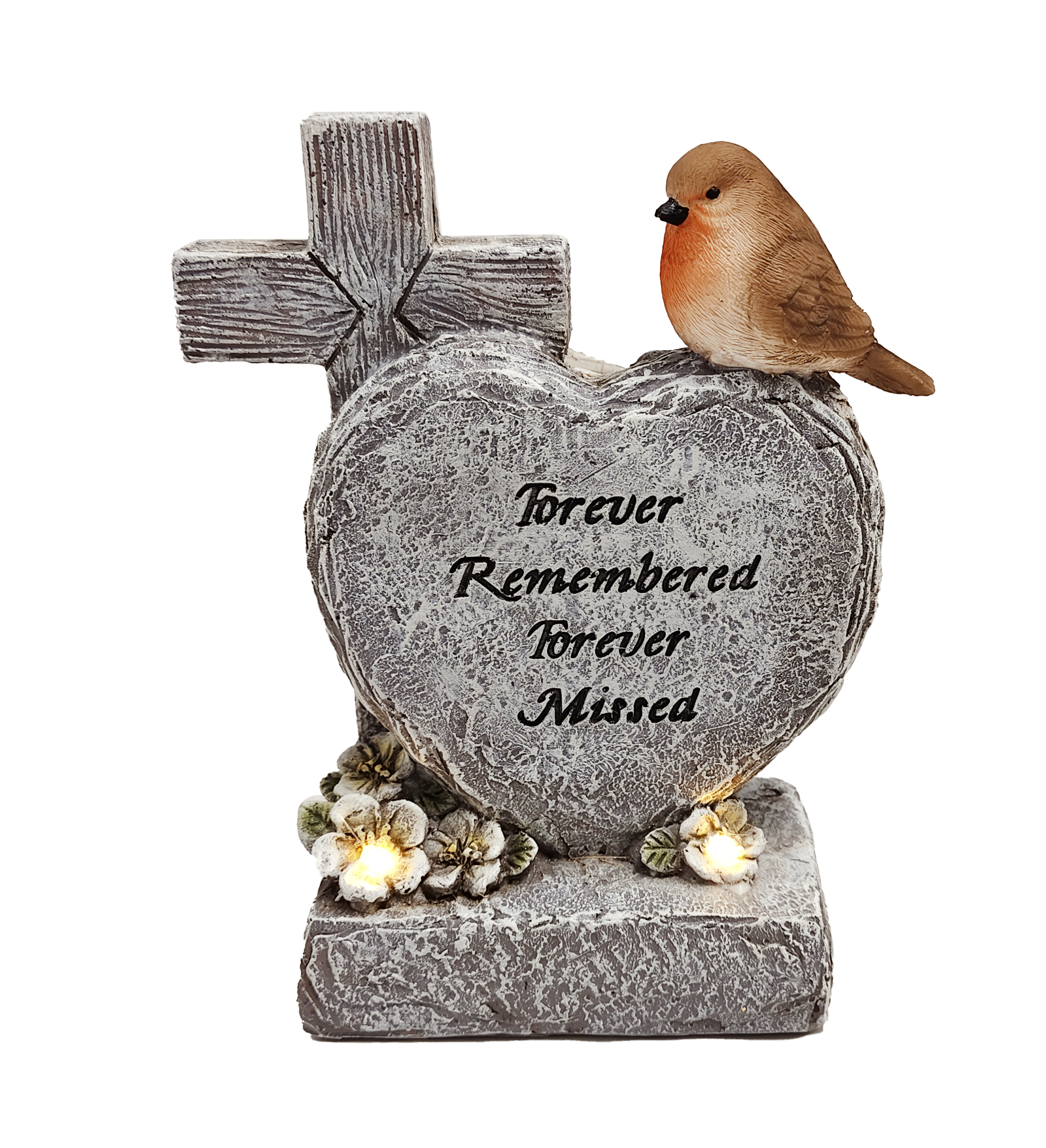 6238 Robin  Heart with Solar Lights 24/Ctn