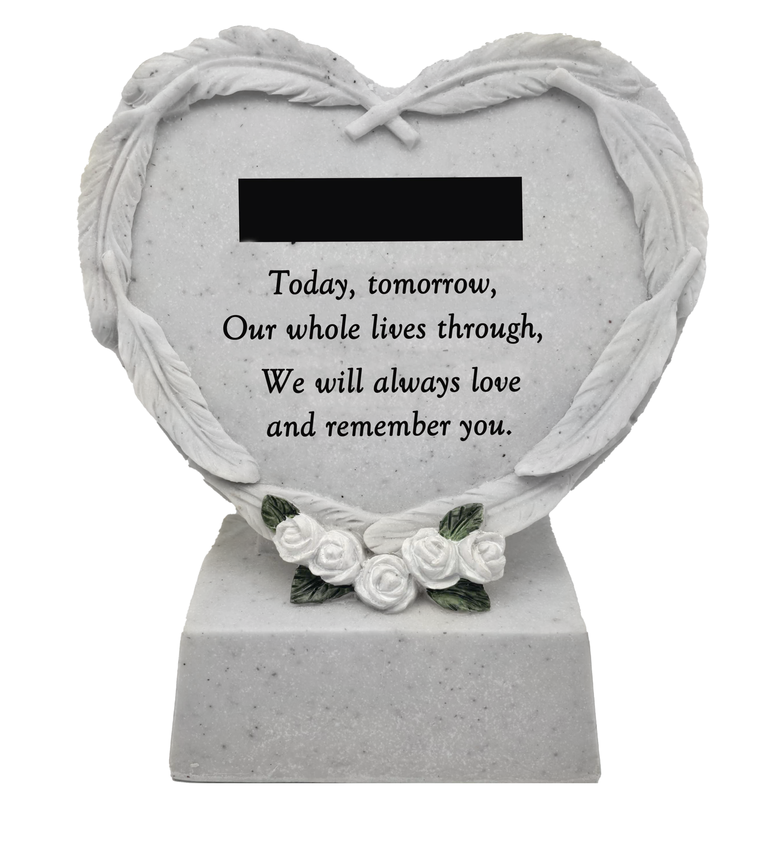 6249 Heart Memorial Plaque with name tag 12/Ctn