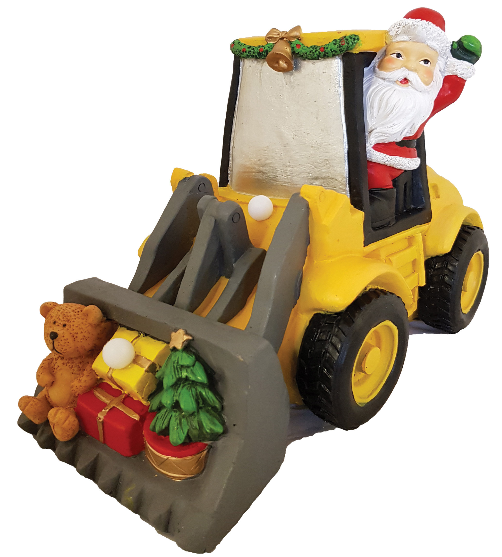 CH088 Yellow Santa Tractor - 4/Ctn