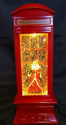 CH1013 Red Telephone Box with Santa - Carton Quantity 6