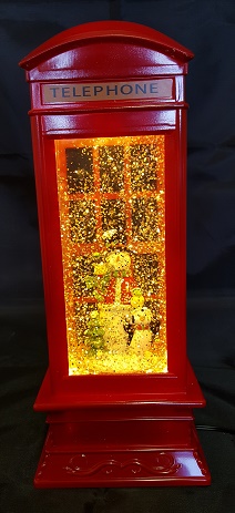 CH1014 Red Telephone Box with Snowmen - Carton Quantity 6