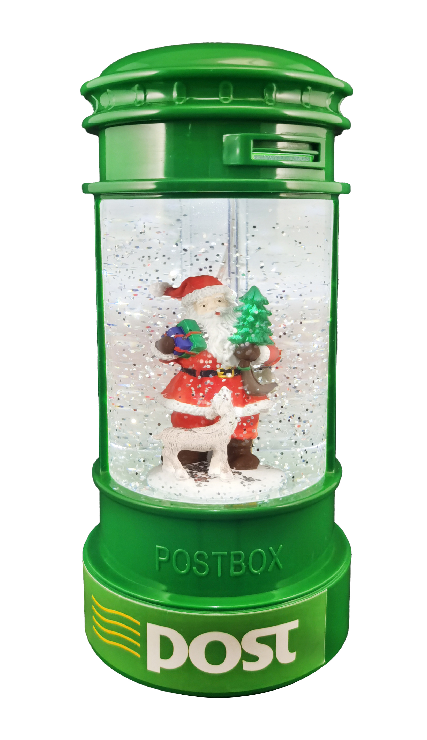 CH1032 Green Post Box with Santa - Carton Quantity 6