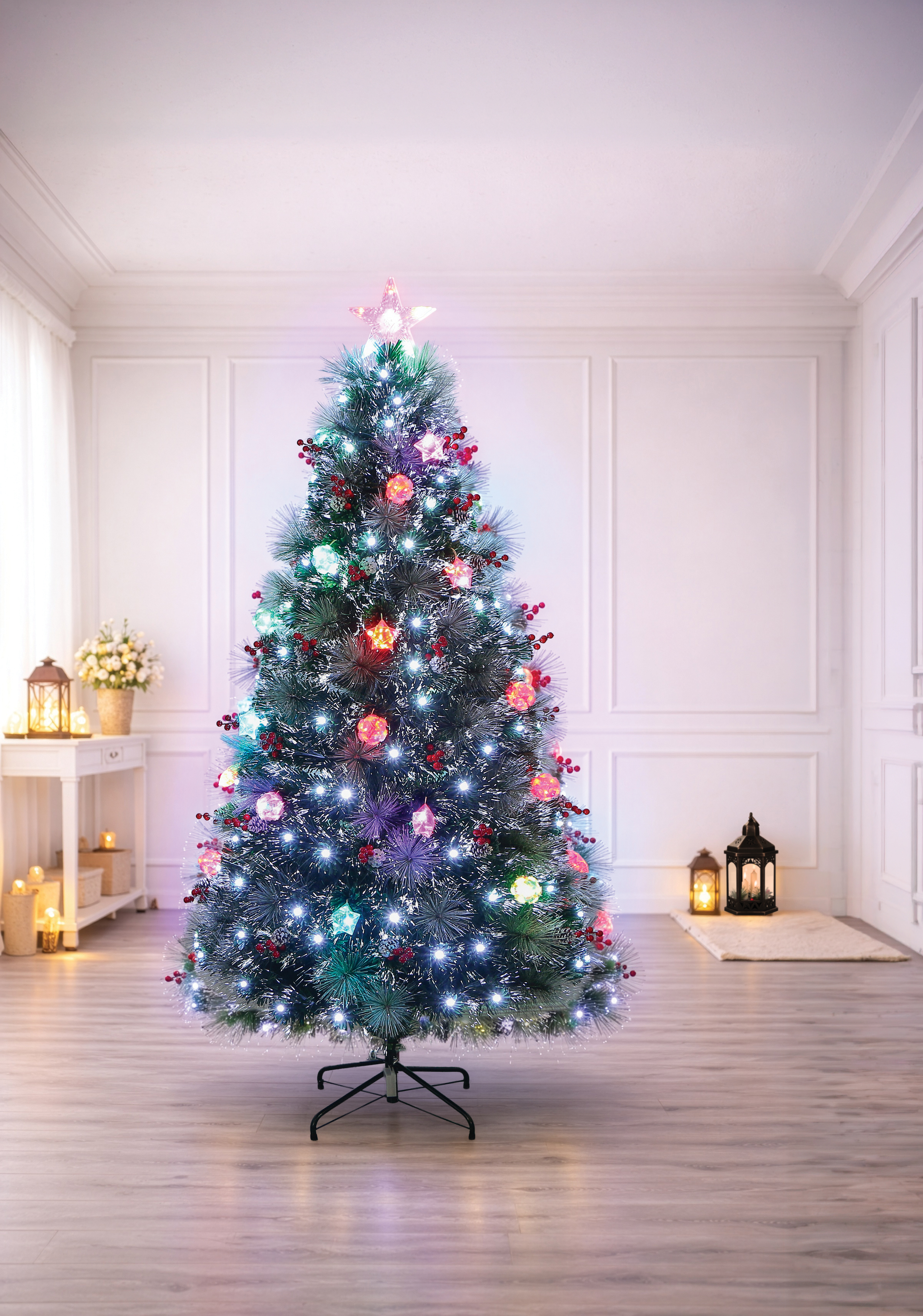 CH1276 210cm  7' Fiber Optic Christmas Tree 1/Ctn