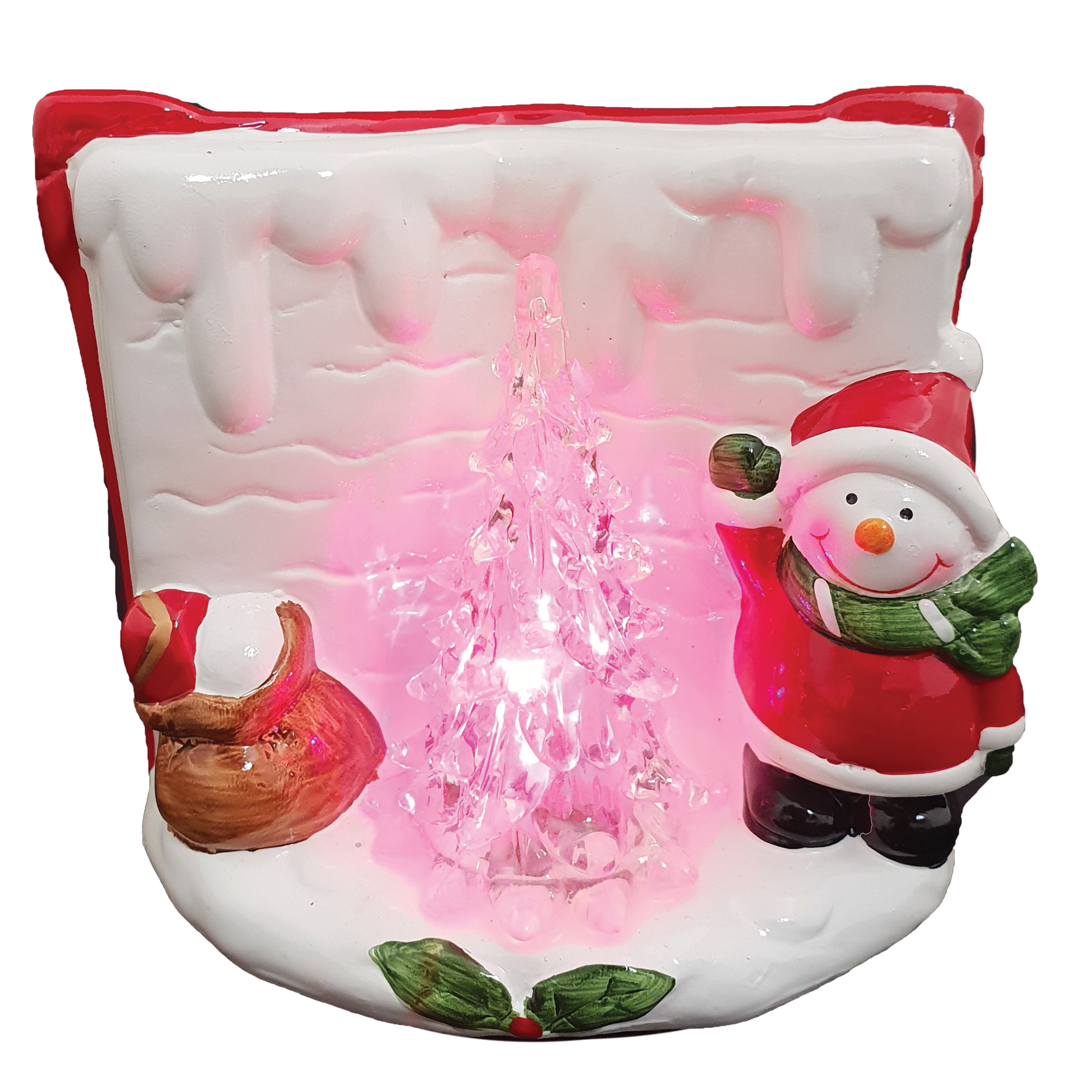CH236 Snowman beside Lighting Christmas tree