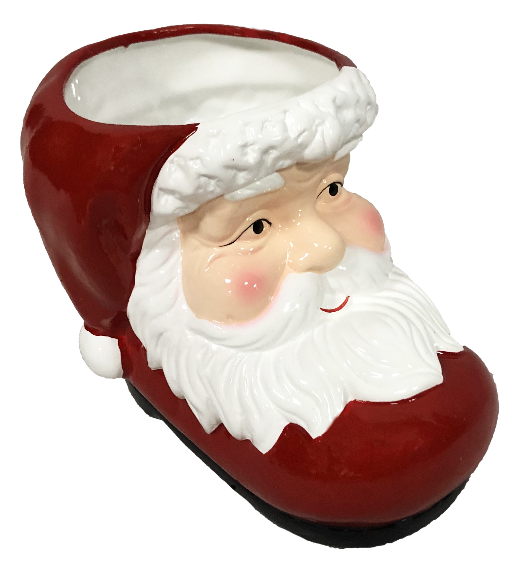 CH403 Small Ceramic Santa Face Boot Planter 12/Ctn