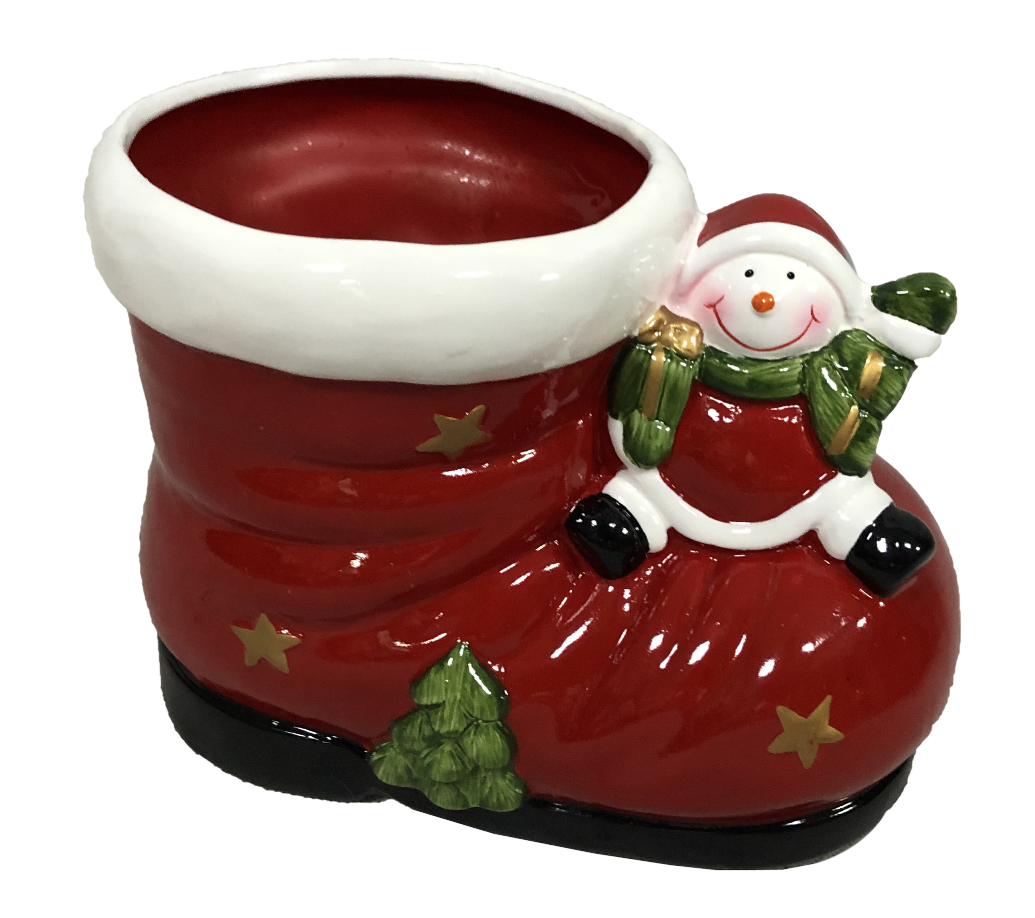 CH404 Ceramic Boot with Snowman 12/Ctn