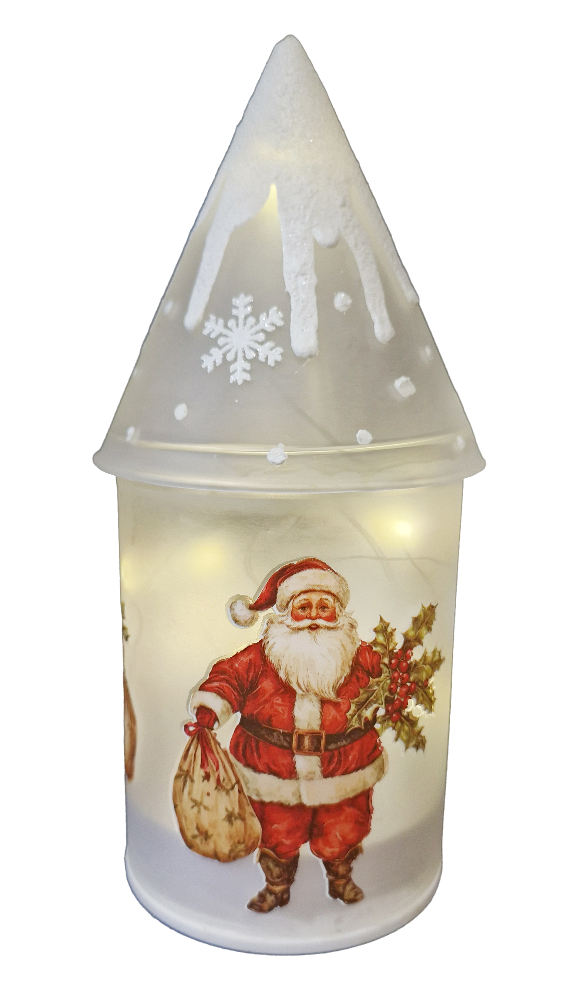 CH5015 Glass Spinning Lantern -Santa 12/Ctn
