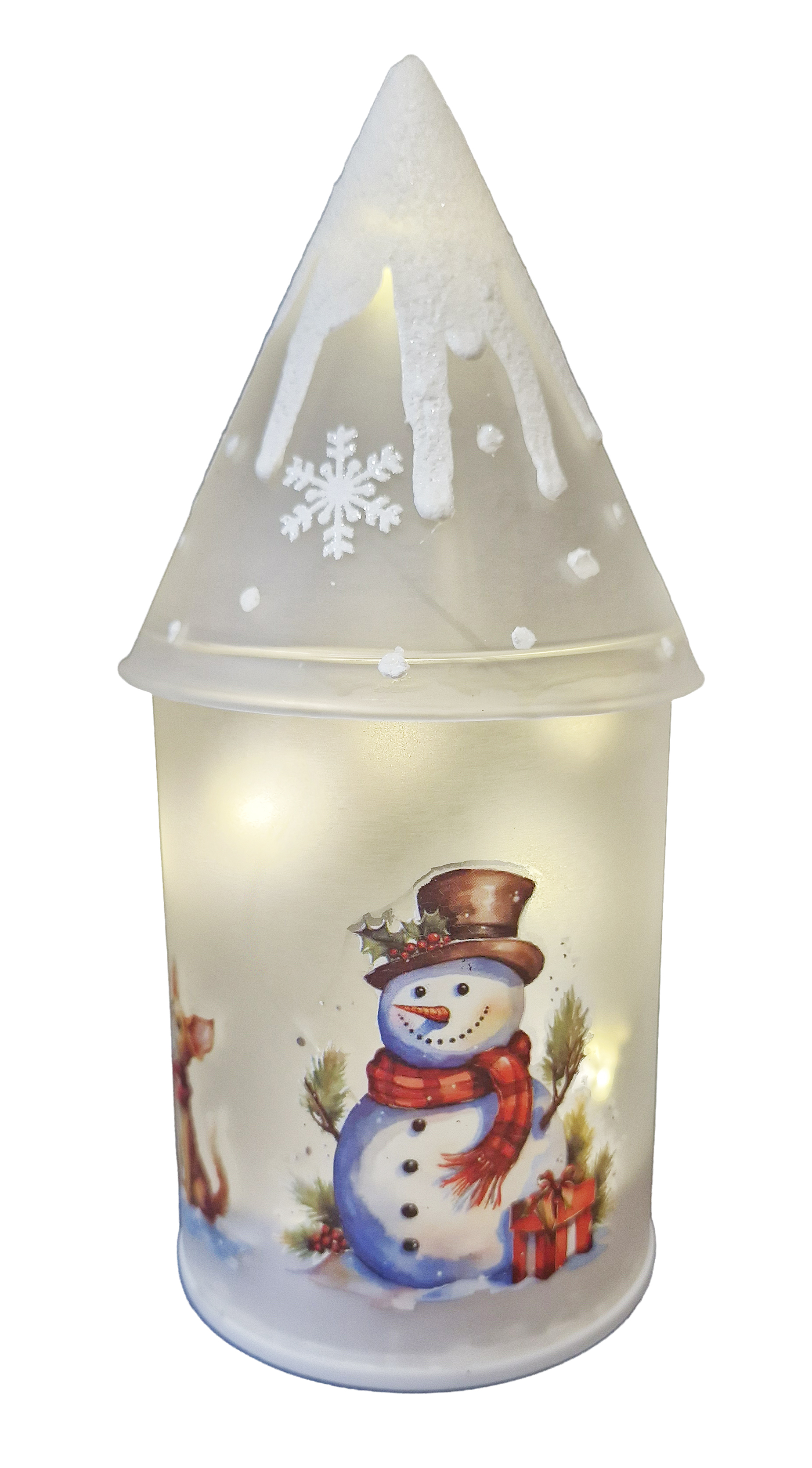 CH5016 Glass Spinning Lantern - Santa 12/Ctn