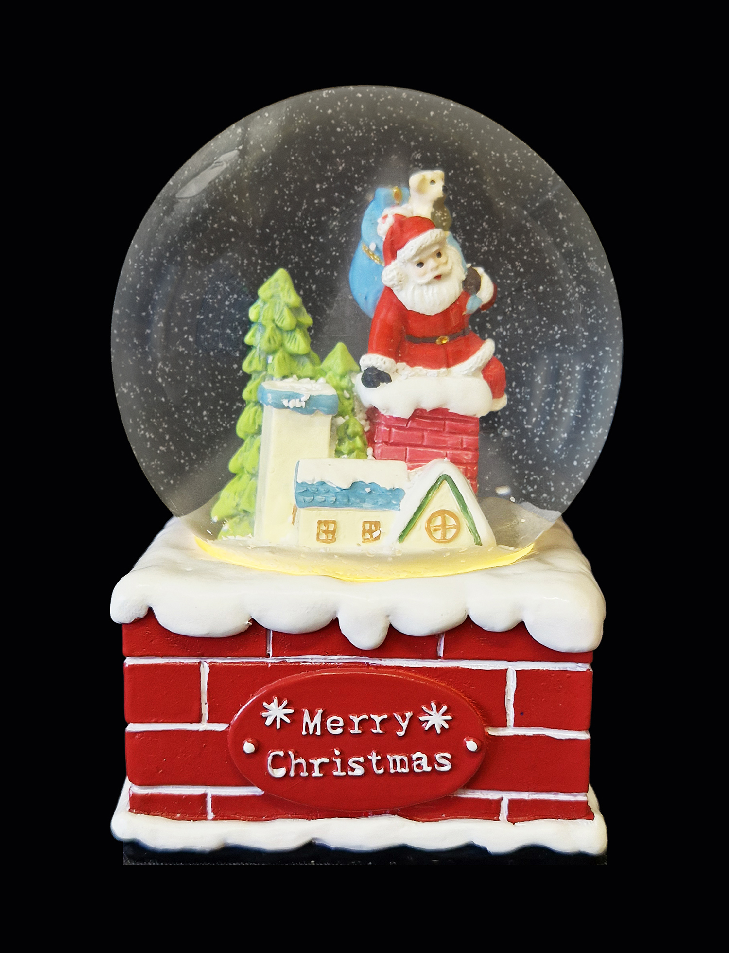 CH5056 Santa on Chimney Snow Globe 12/Ctn