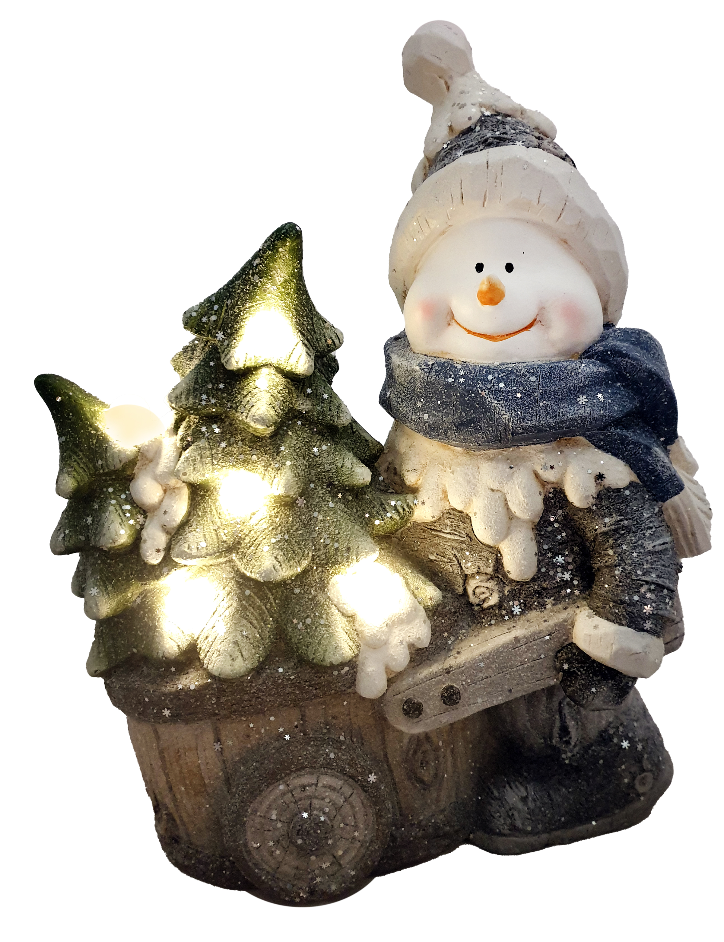 CH507 Snowman pushes Trolley and Tree 2/Ctn