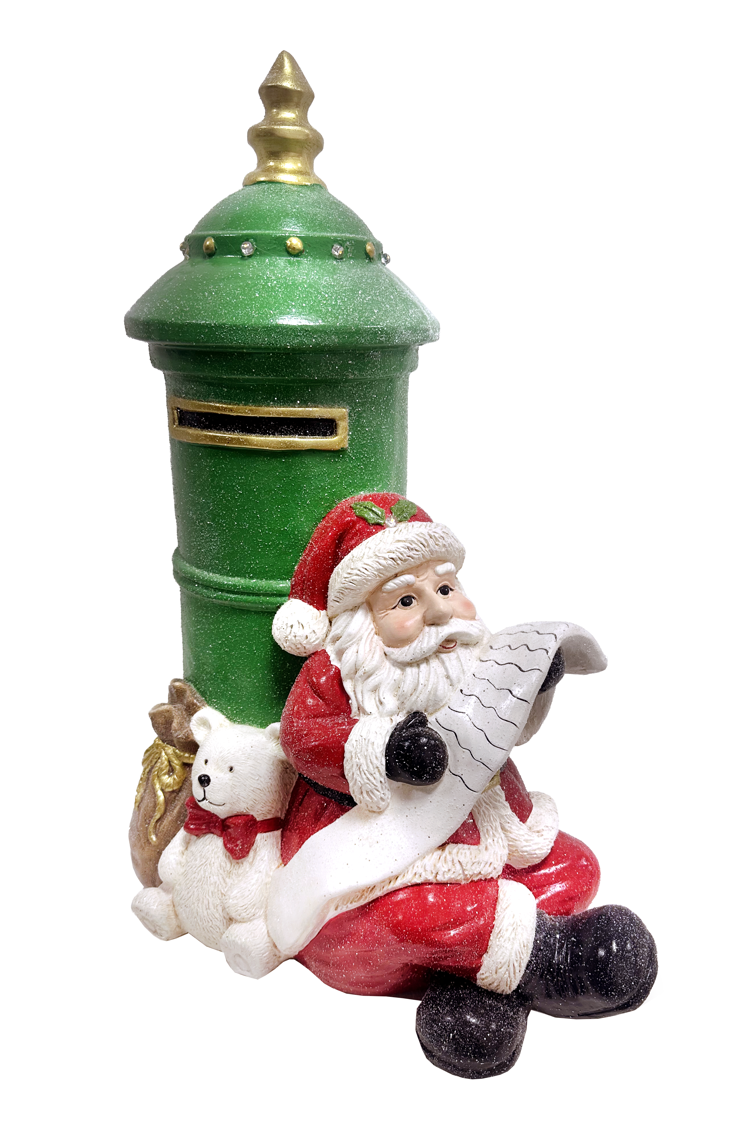 CH5169 Santa beside green post box 1/ctn