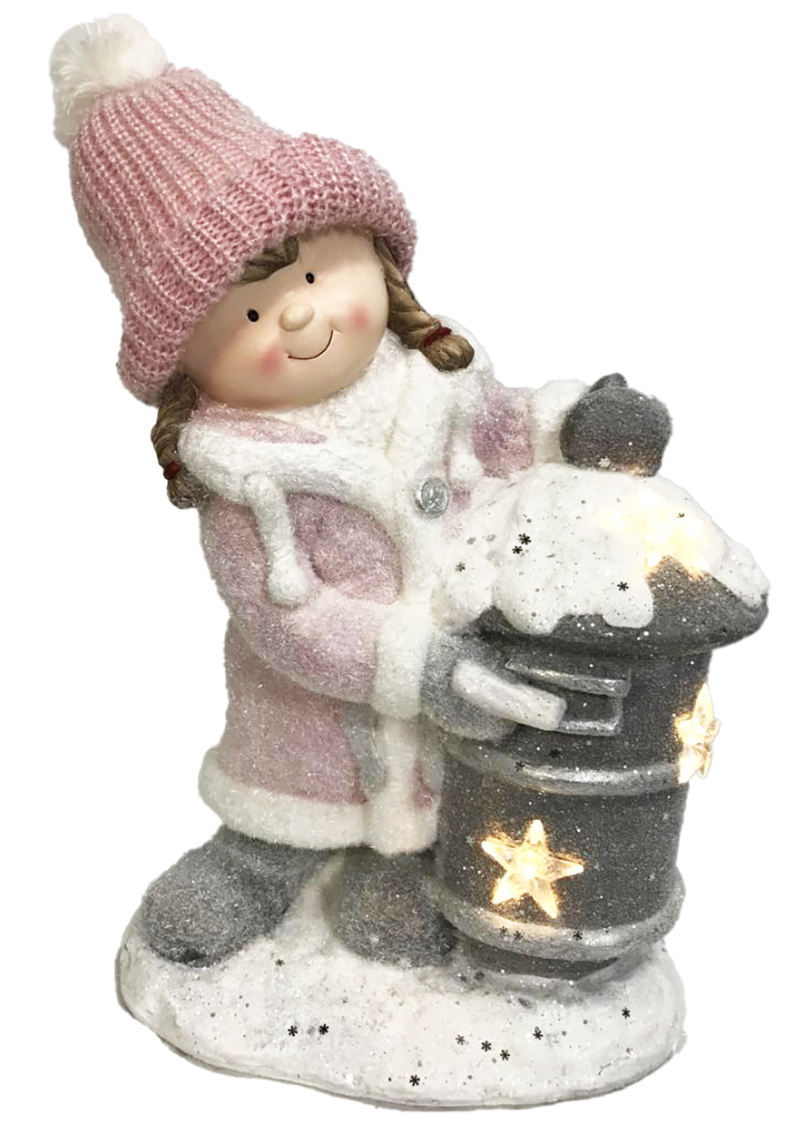 CH520 Girl Beside Postbox with LED 2/Ctn