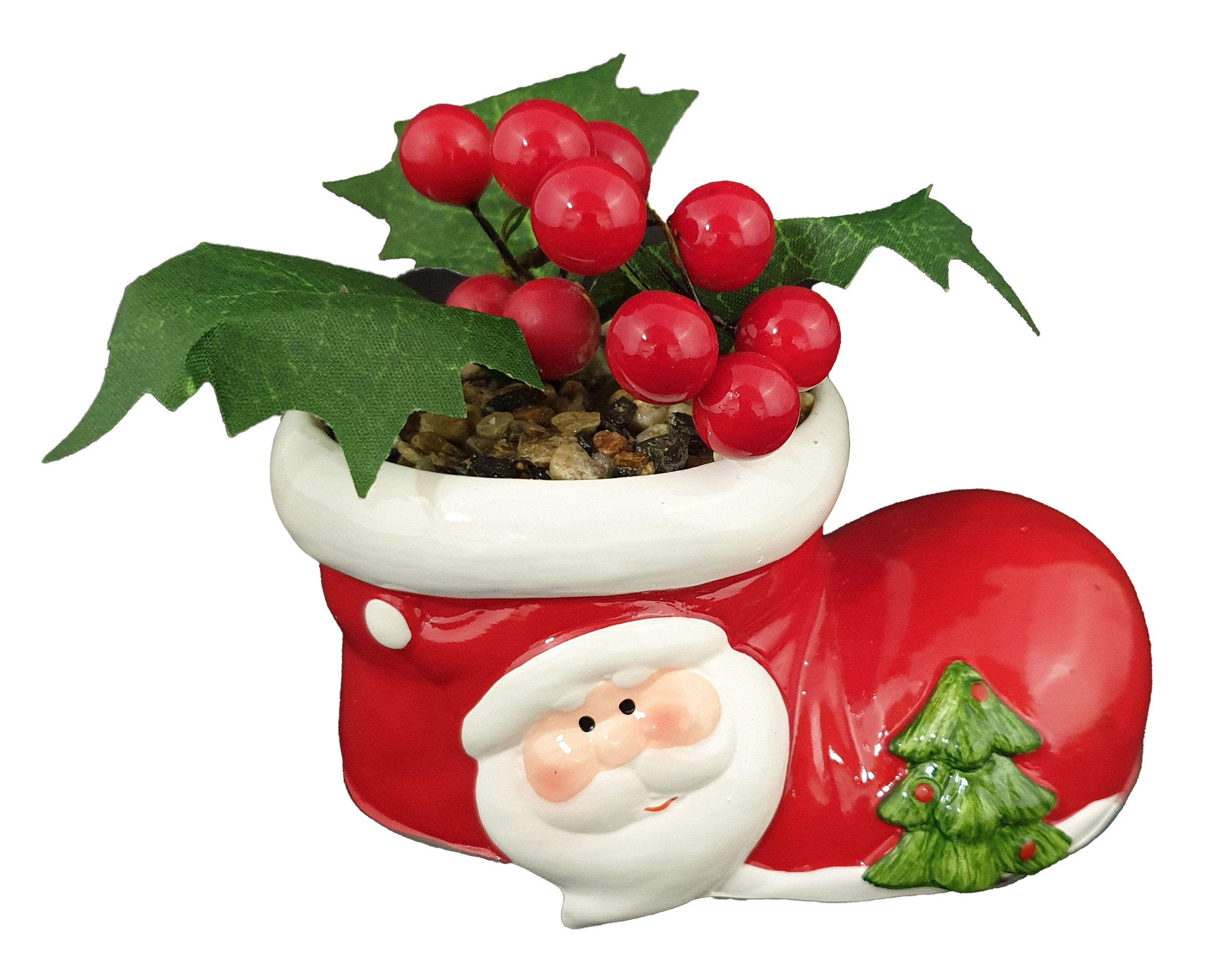 CH544 Santa Boot with Holly 48/Ctn