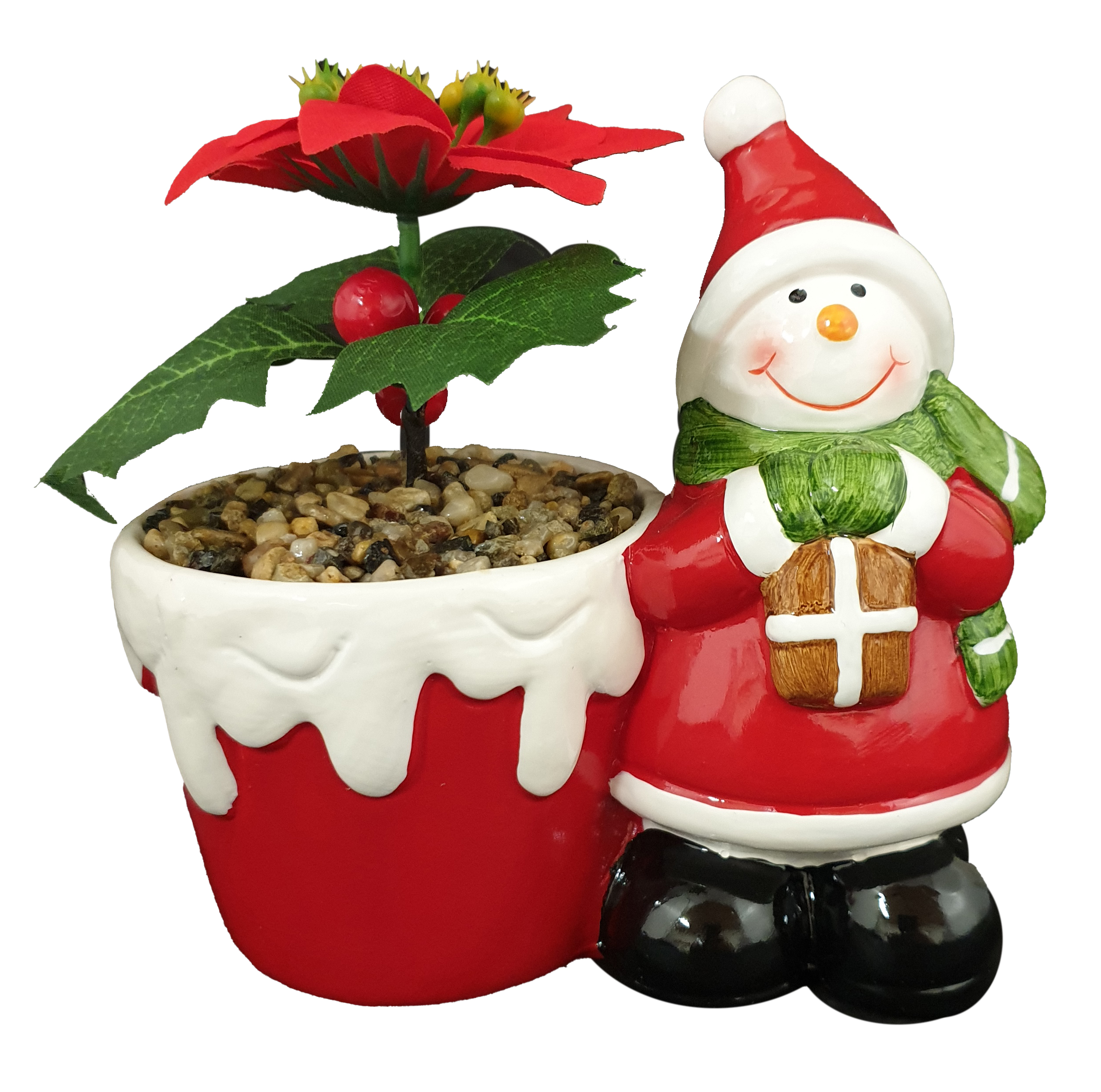 CH549 Ceramic Snowman & Pot 36/Ctn