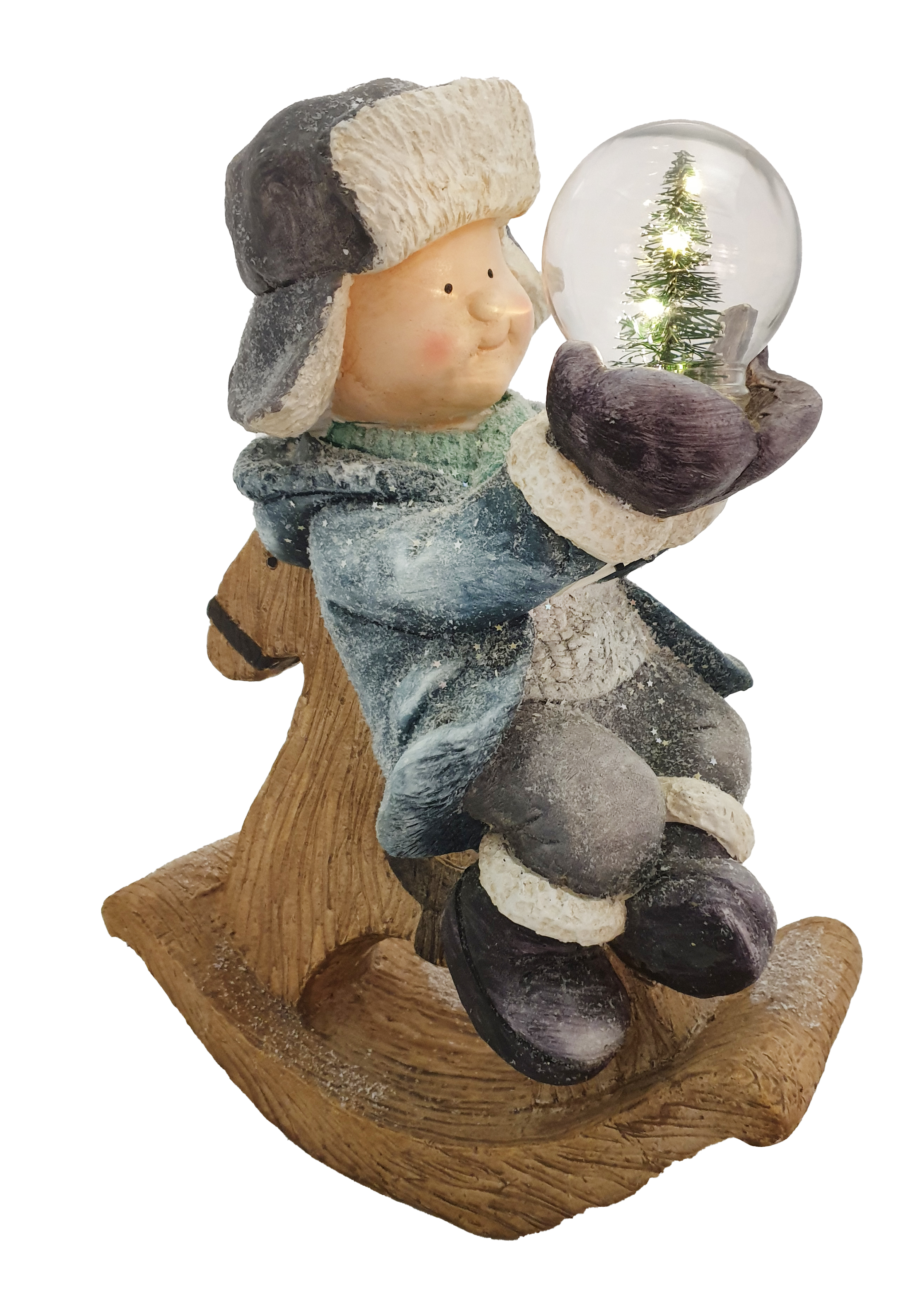 CH572 Boy holding Crystal Ball with Christmas Tree 2/Ctn