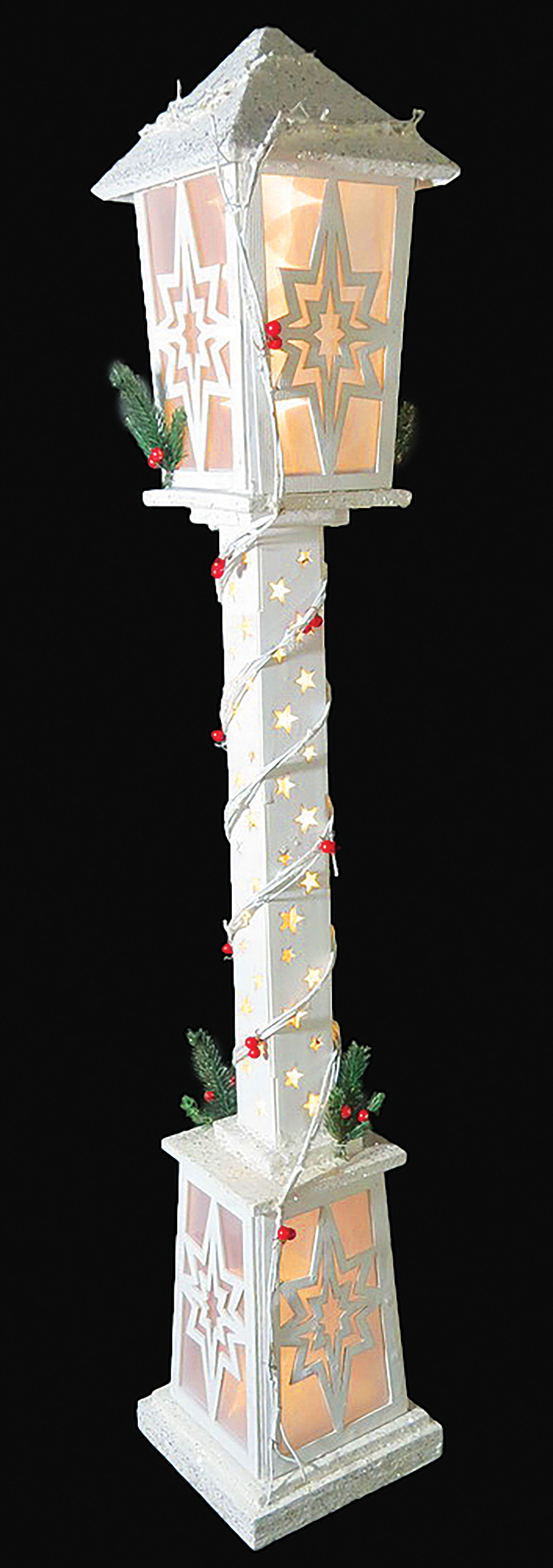 CH602 120cm White Wood Lamp Post 2/Ctn