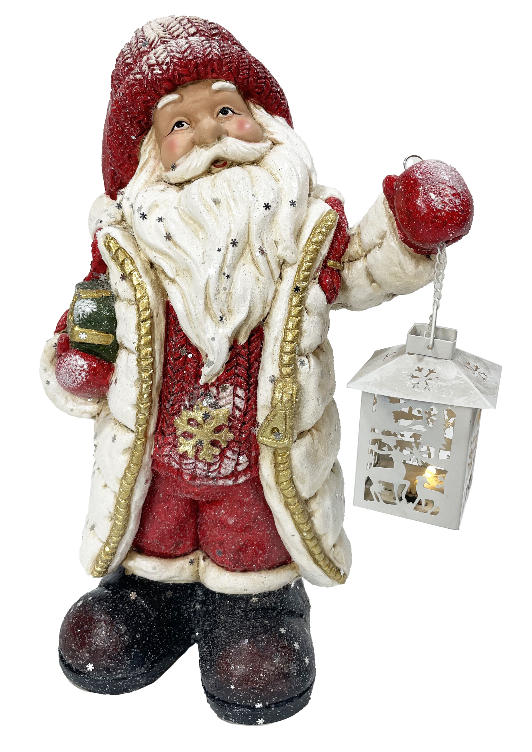 CH630 Santa with White Lantern 4/Ctn