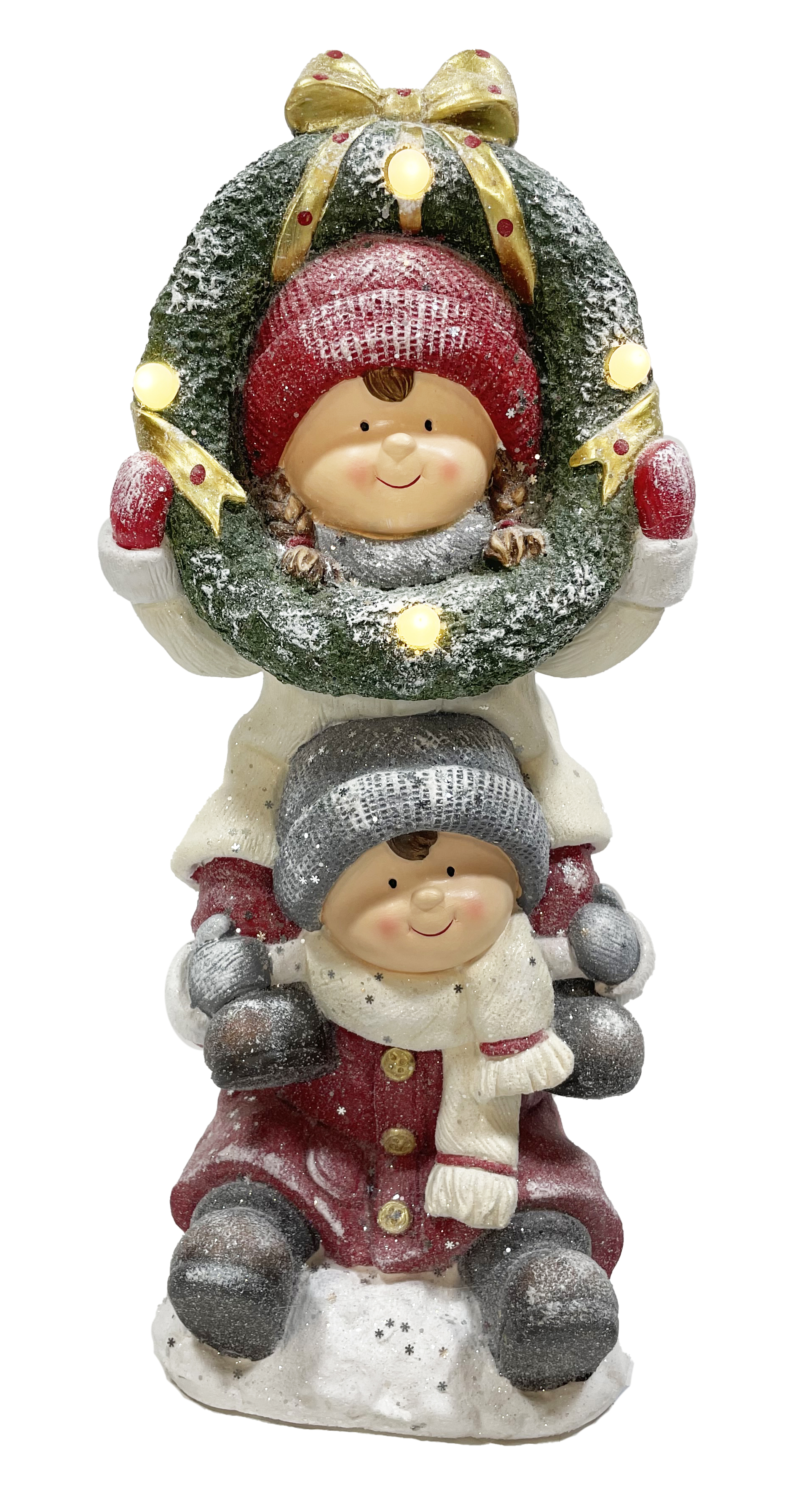 CH650 Kids with Wreath Decoration 2/Ctn