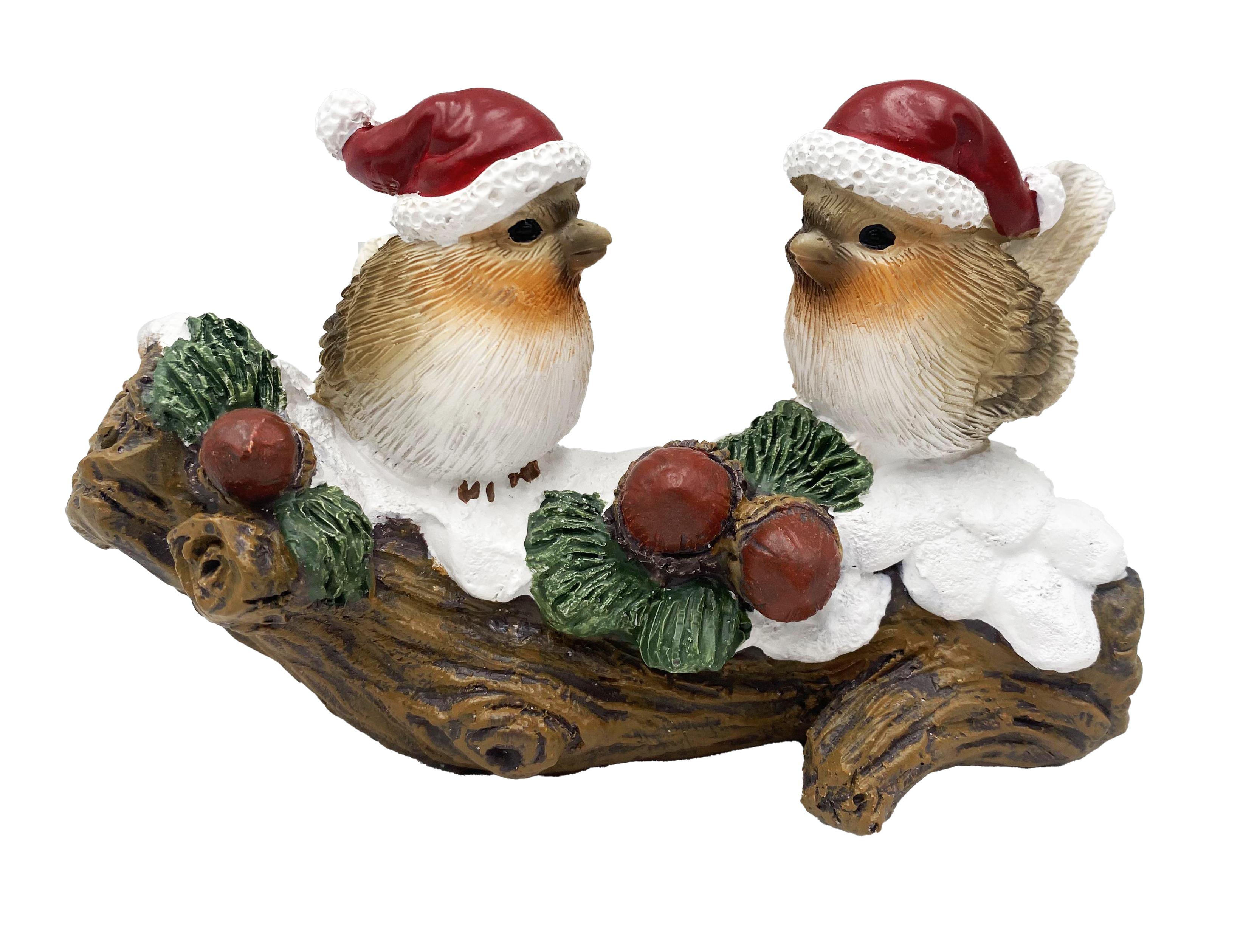 CH753 Robin Pair with Santa Hats 8/Inner 48/Ctn