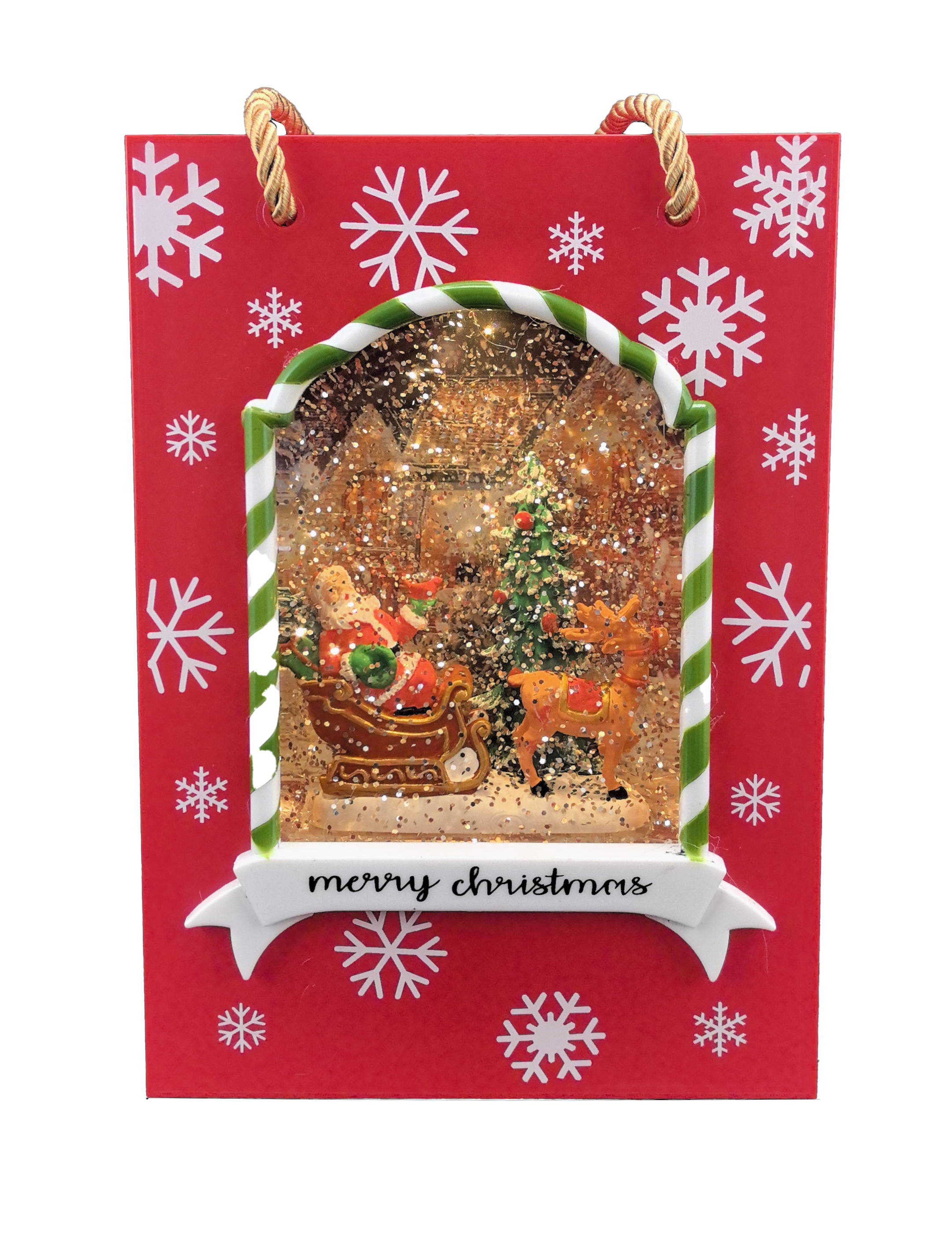 CH813 Glitter Santa & Reindeer Gift Bag 8/Ctn