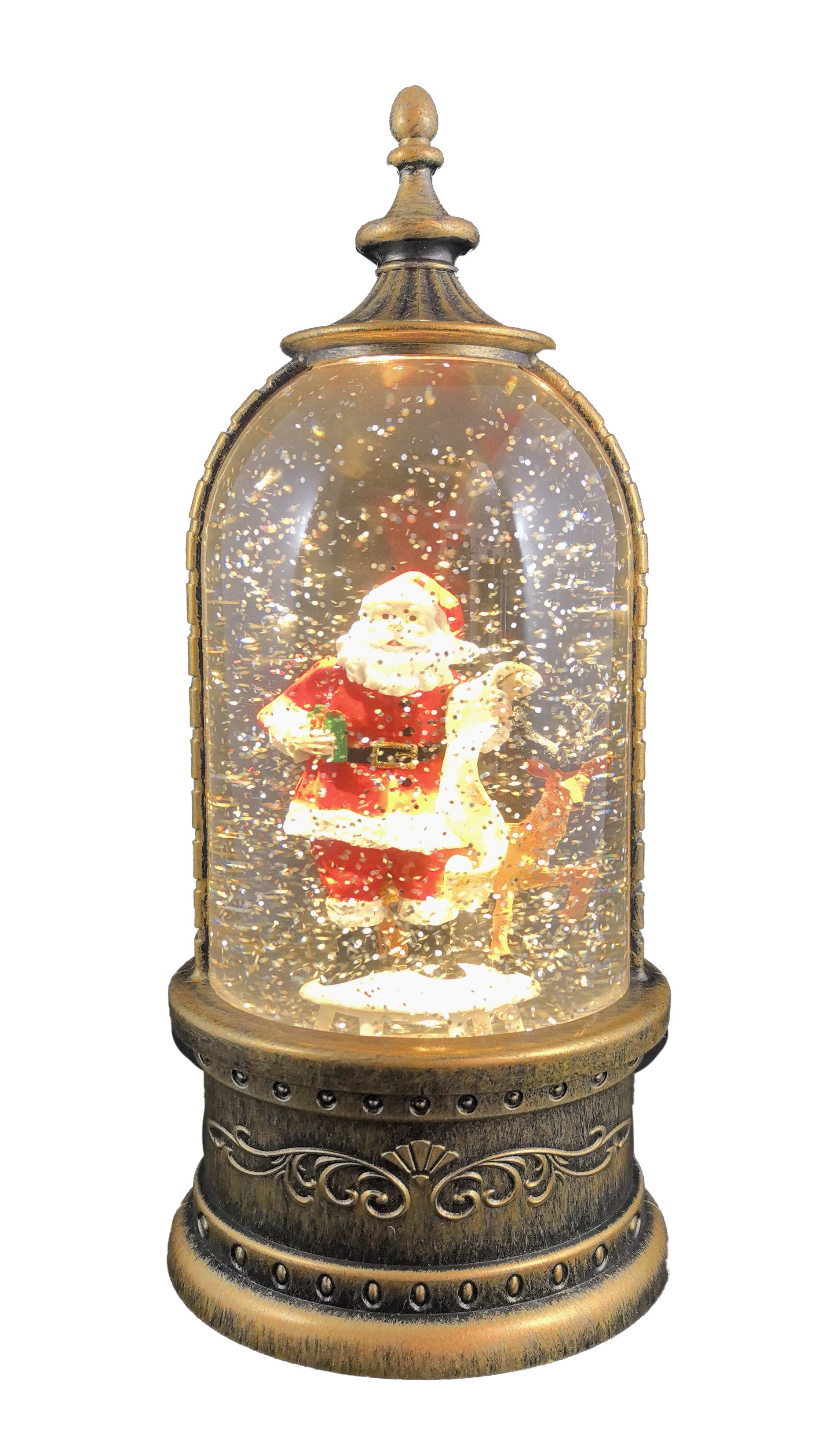 CH815 Glitter Lantern with Santa 6/Ctn
