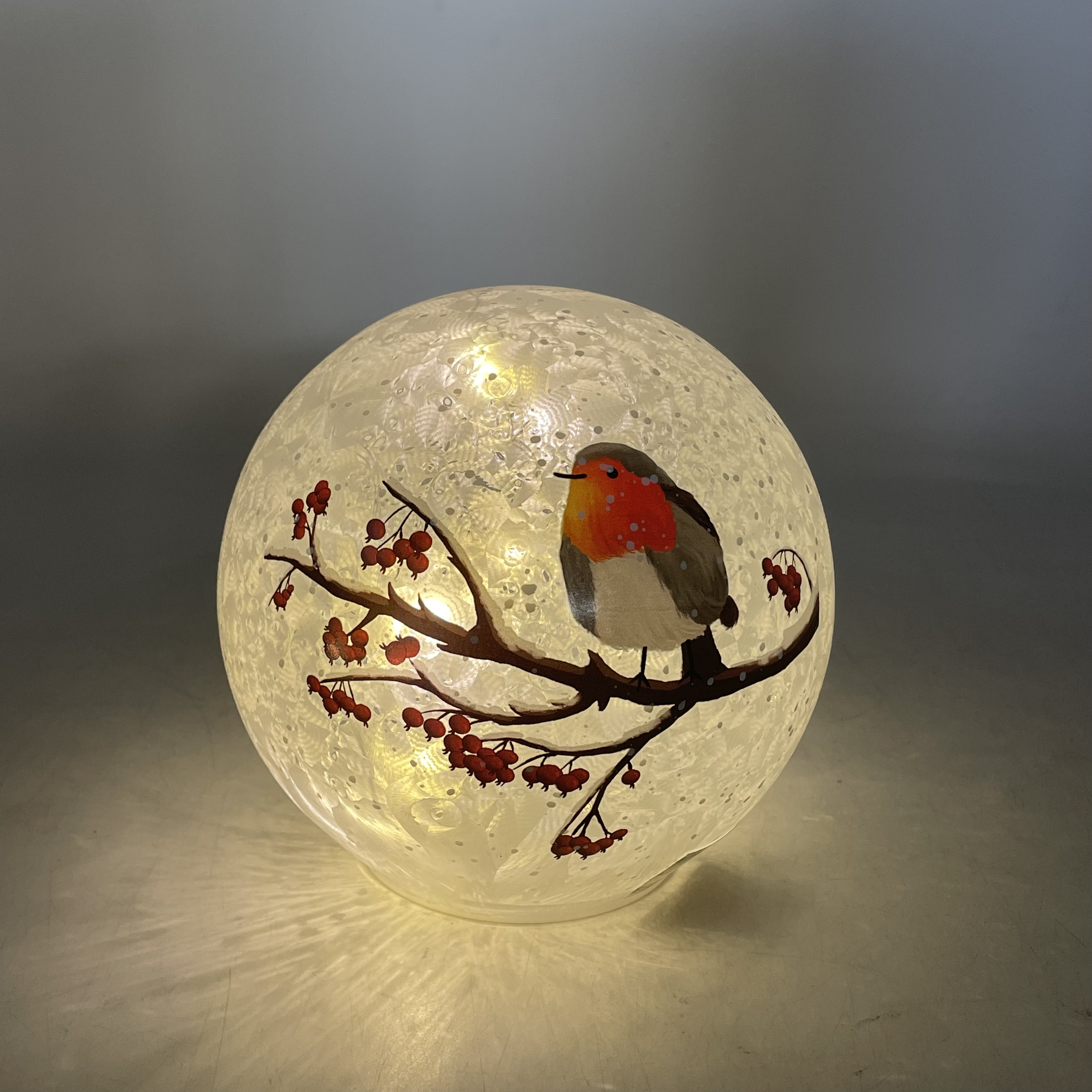 CH861 Robin in Frosted Globe 12/Ctn