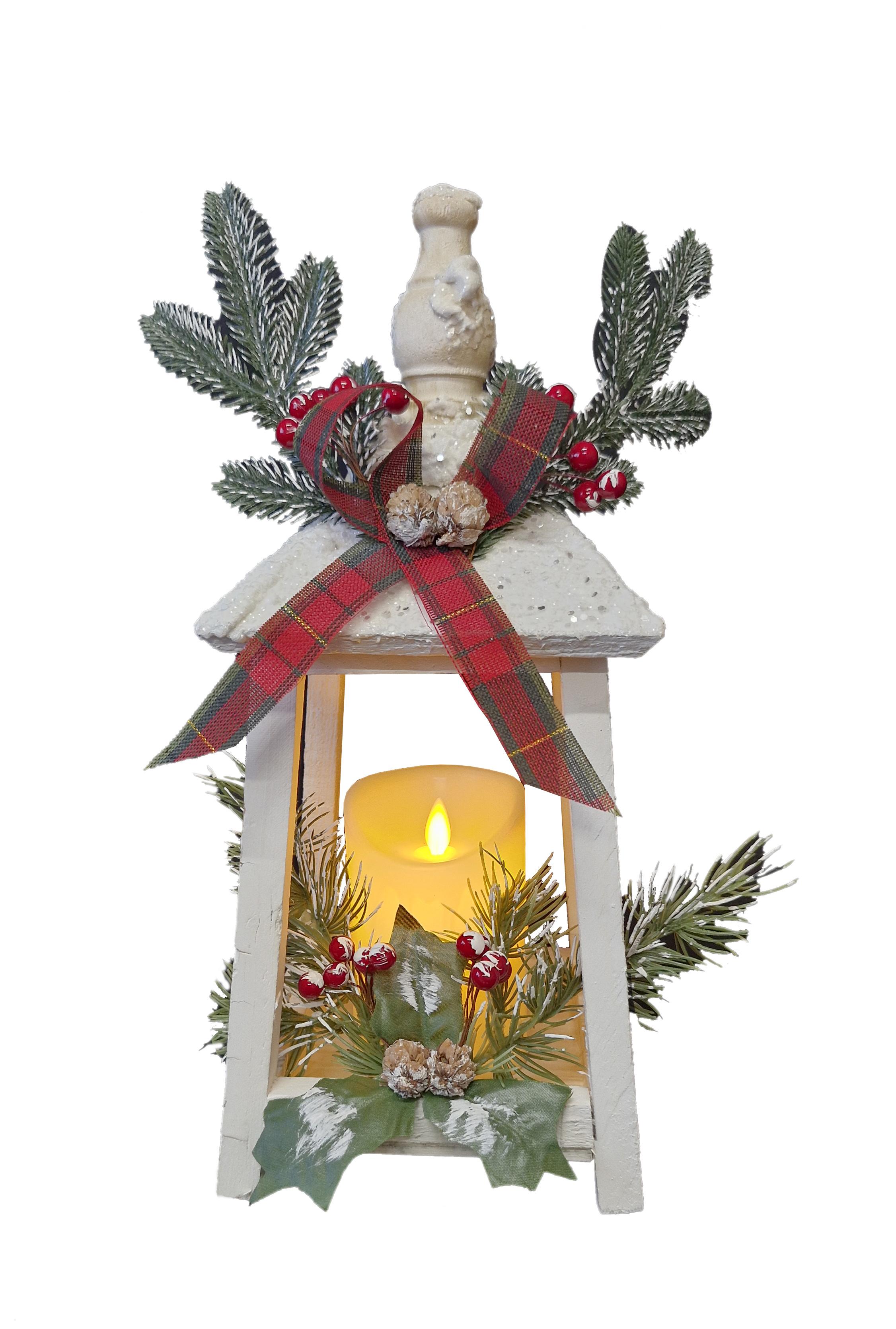 CH866 Wood Lantern with Candle 8/Ctn