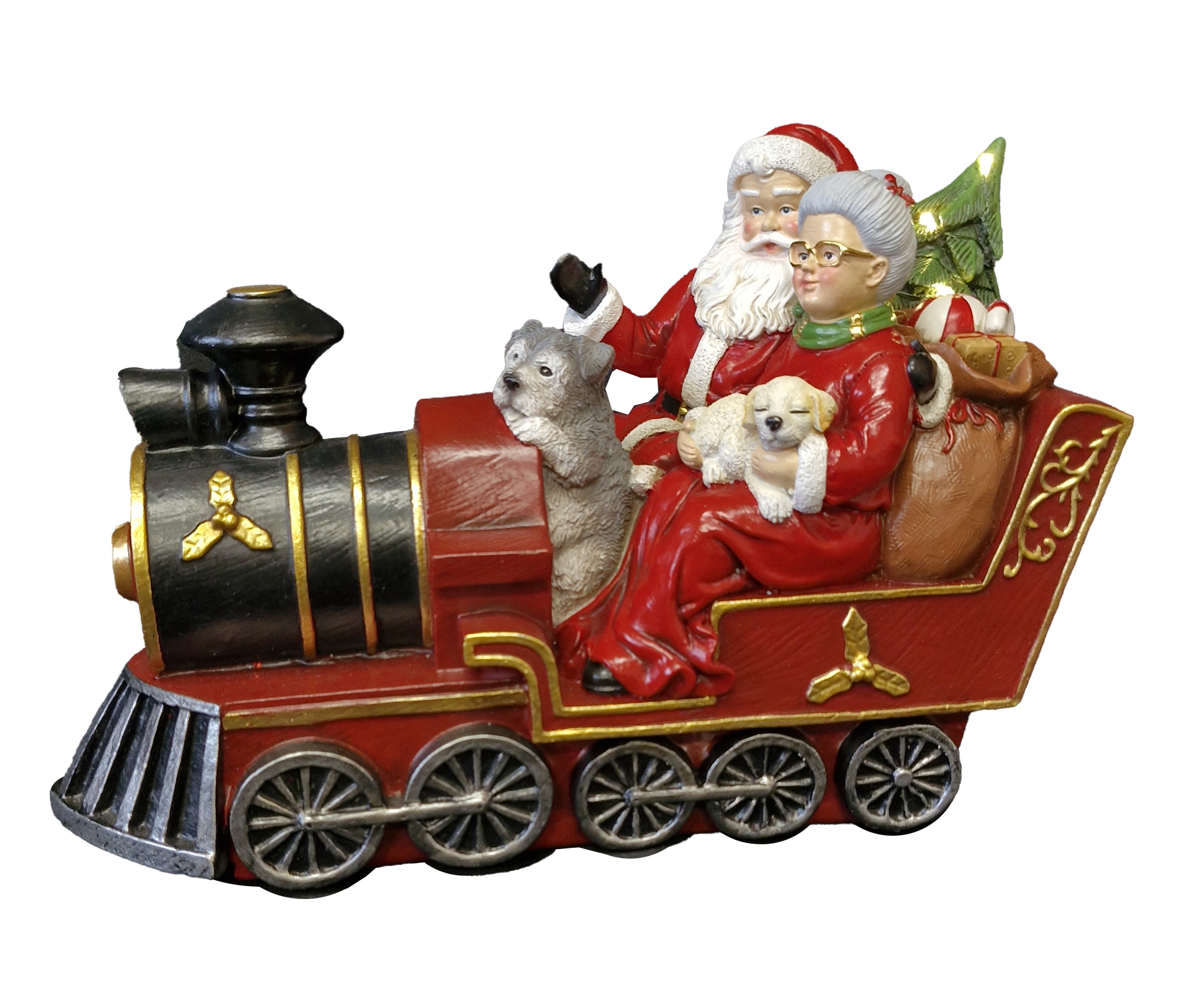 CH894 Santa & Mrs Clause in Train 4/Ctn