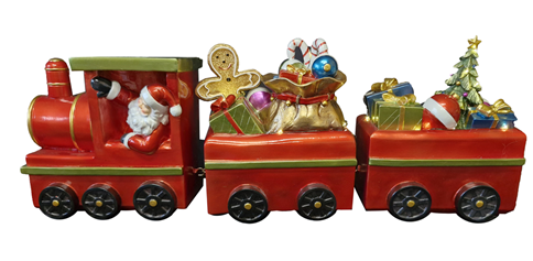 CH896 Santa in Train with Carriages 4/Ctn