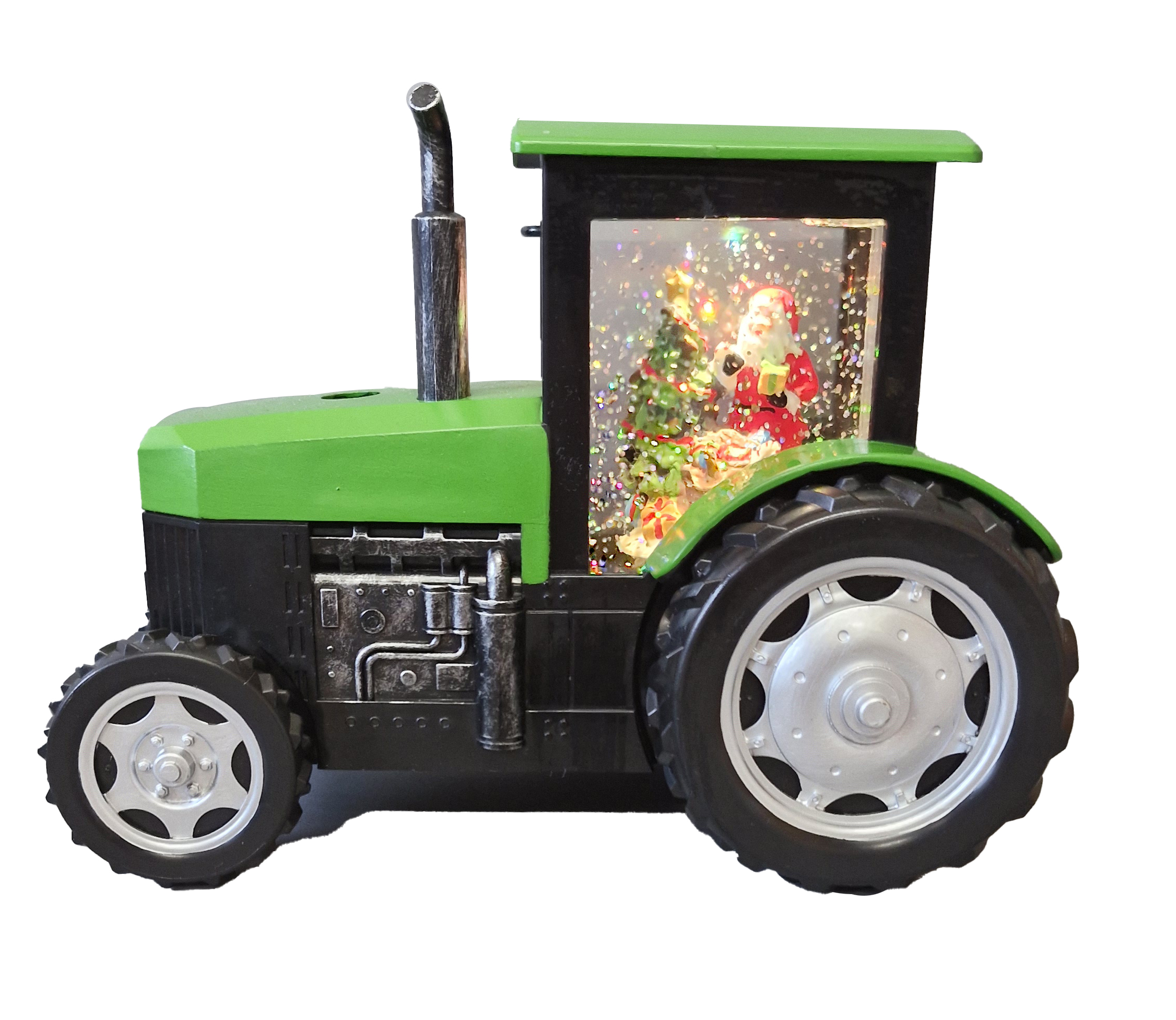 CH914 Green Snow Globe Tractor 6/Ctn