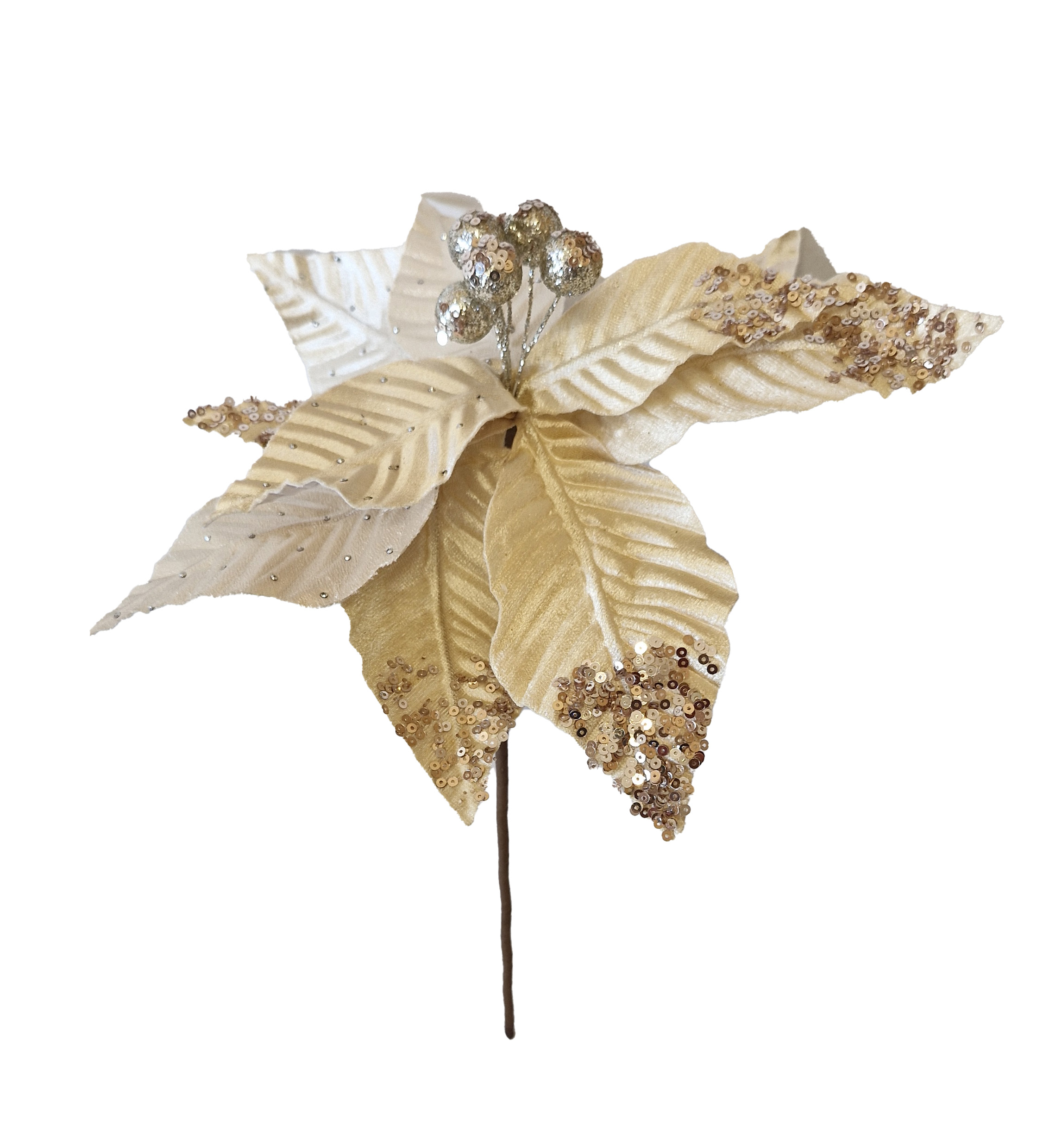 CH943 Cream Poinsettia Stem 12/Ctn only
